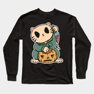 Lucky cat shirt halloween Long Sleeve T-Shirt